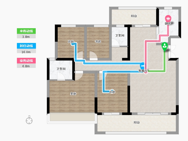 陕西省-西安市-中铁琉森水岸-115.48-户型库-动静线