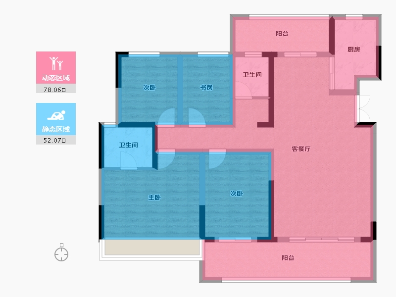 陕西省-西安市-中铁琉森水岸-115.48-户型库-动静分区