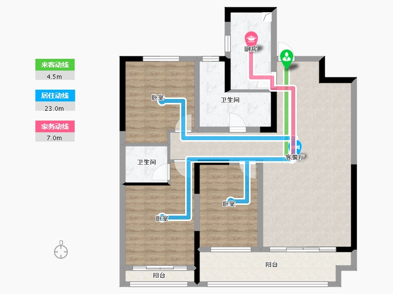 山东省-潍坊市-金鼎世家-105.61-户型库-动静线