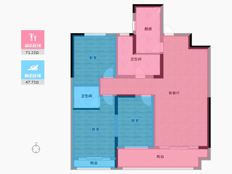 山东省-潍坊市-金鼎世家-105.61-户型库-动静分区