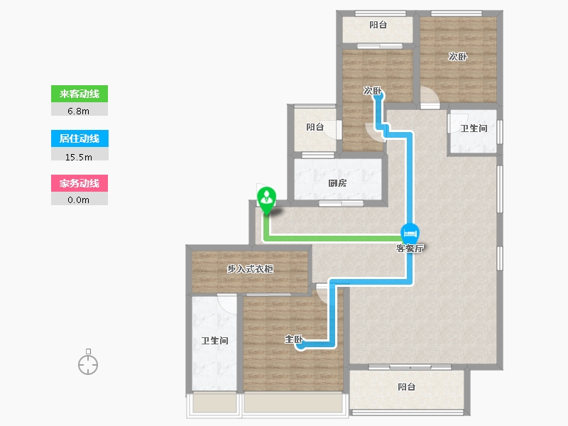 陕西省-西安市-龙湖景粼天序-134.07-户型库-动静线