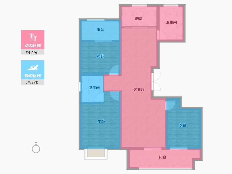 山东省-潍坊市-—象澜湾-102.40-户型库-动静分区