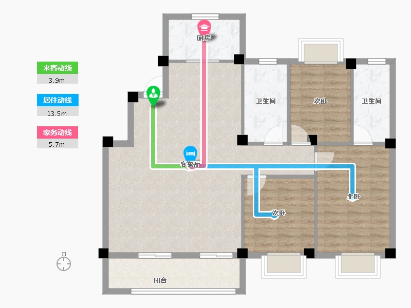 浙江省-湖州市-新都泰和府-96.00-户型库-动静线