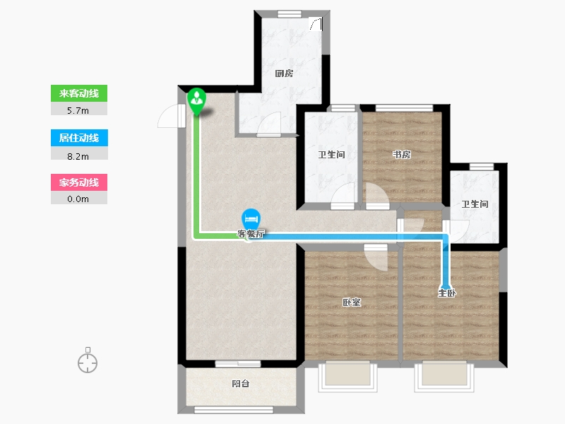 陕西省-咸阳市-林凯溢金湾-90.40-户型库-动静线