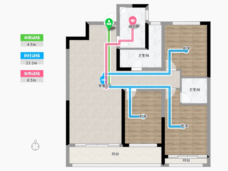 山东省-潍坊市-金鼎世家-104.01-户型库-动静线