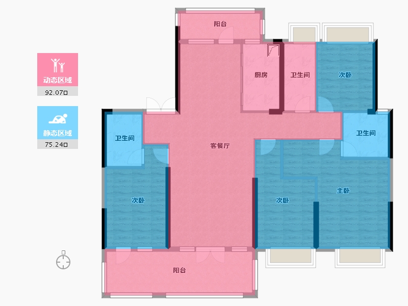 湖北省-武汉市-德雅国际城-151.44-户型库-动静分区