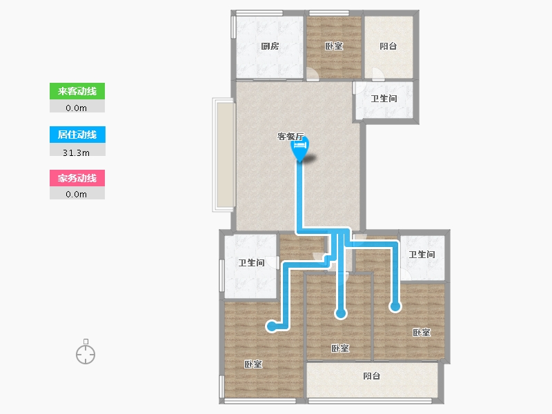 浙江省-宁波市-滨江·誉品-135.99-户型库-动静线