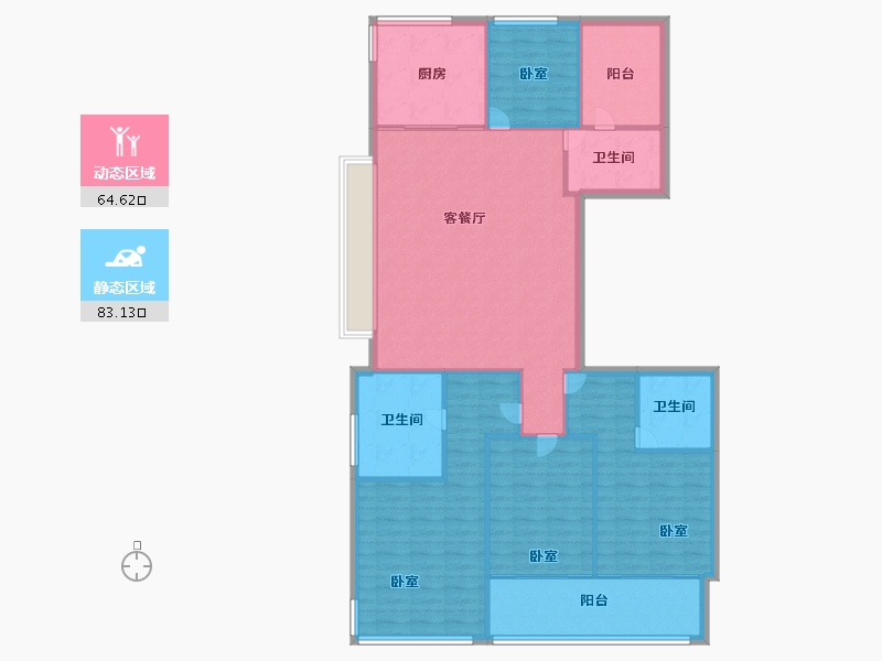 浙江省-宁波市-滨江·誉品-135.99-户型库-动静分区