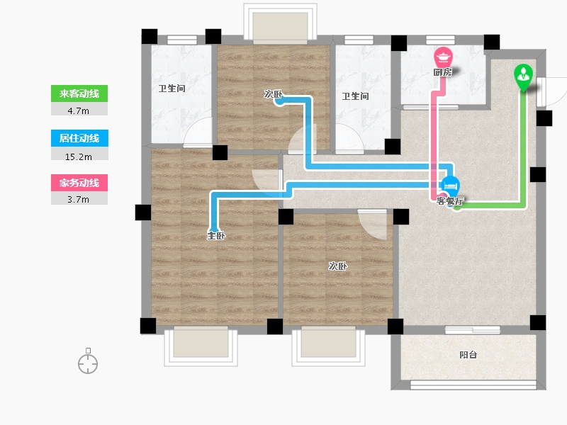 浙江省-湖州市-新都泰和府-76.81-户型库-动静线