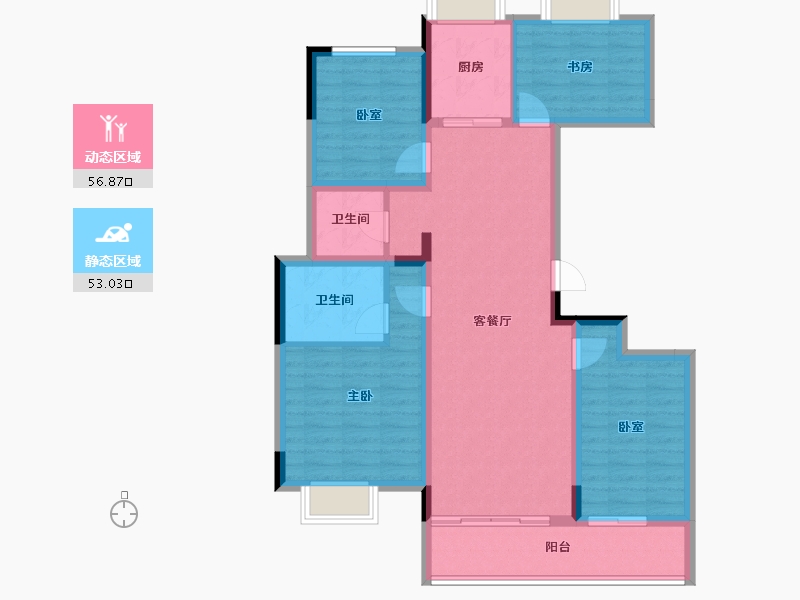 湖北省-武汉市-清能熙悦台-98.04-户型库-动静分区