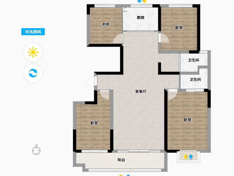 山东省-潍坊市-金鼎世家-116.01-户型库-采光通风