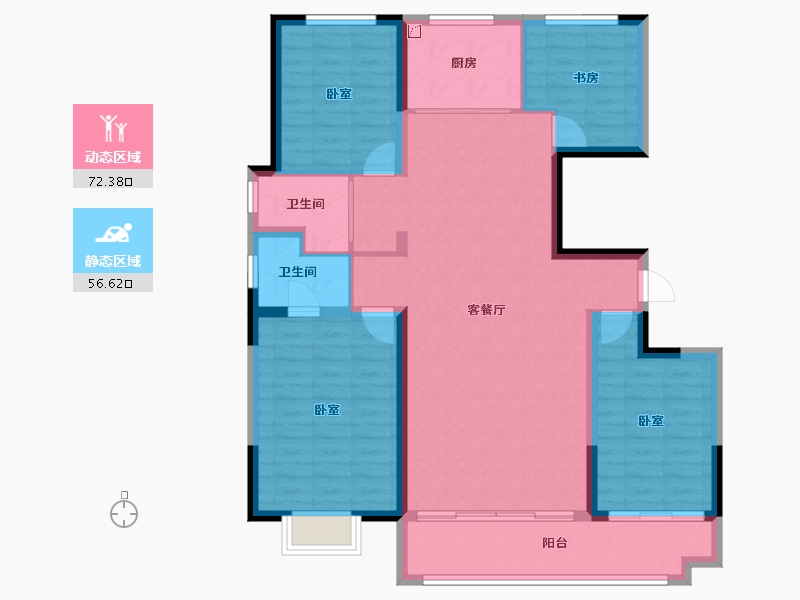 山东省-潍坊市-金鼎世家-116.81-户型库-动静分区