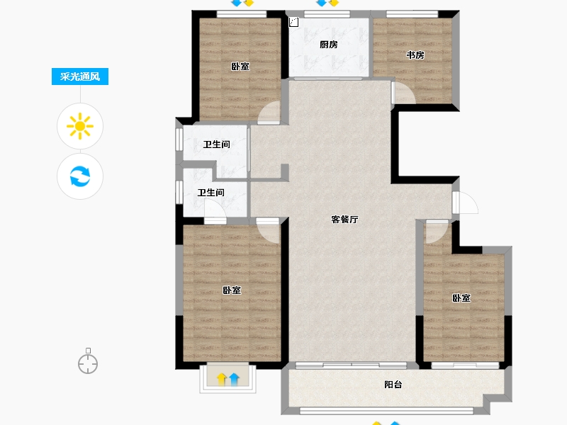 山东省-潍坊市-金鼎世家-116.81-户型库-采光通风