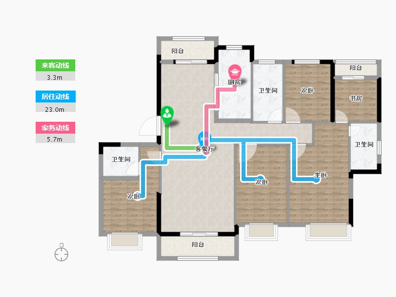 湖北省-武汉市-鹏湖湾-147.57-户型库-动静线