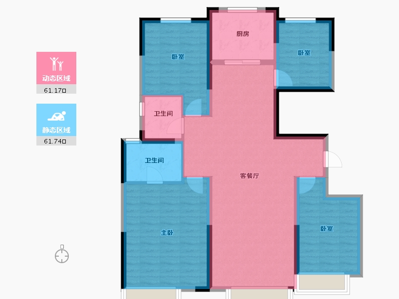 陕西省-西安市-华润置地紫云府-110.86-户型库-动静分区