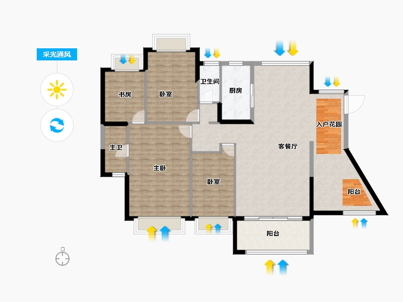 广东省-佛山市-东湖洲豪园-140.00-户型库-采光通风