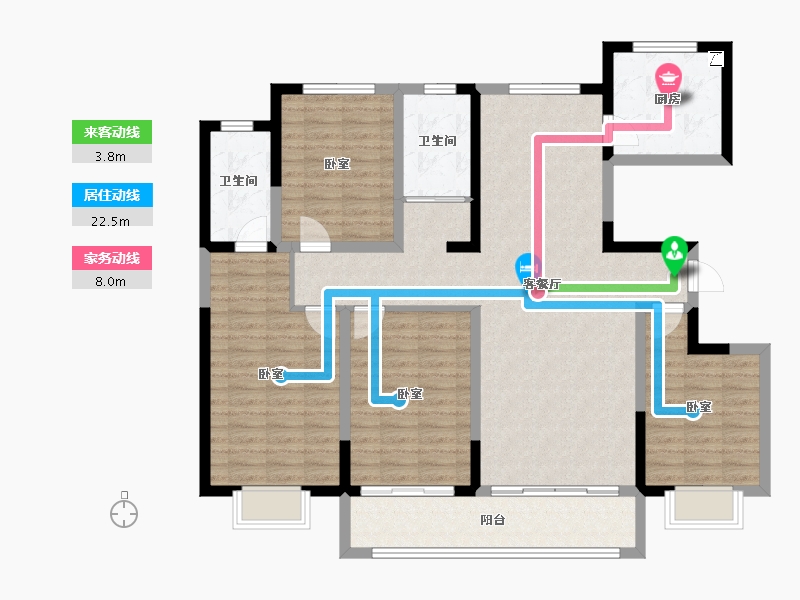 山东省-潍坊市-金鼎世家-126.41-户型库-动静线