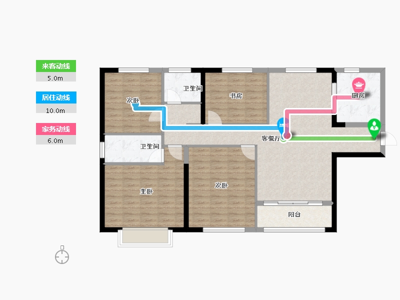 陕西省-西安市-中铁·卓越城-114.77-户型库-动静线