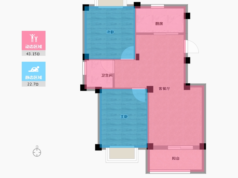 浙江省-湖州市-新都泰和府-59.20-户型库-动静分区