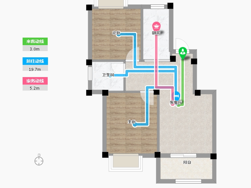 浙江省-湖州市-新都泰和府-54.40-户型库-动静线