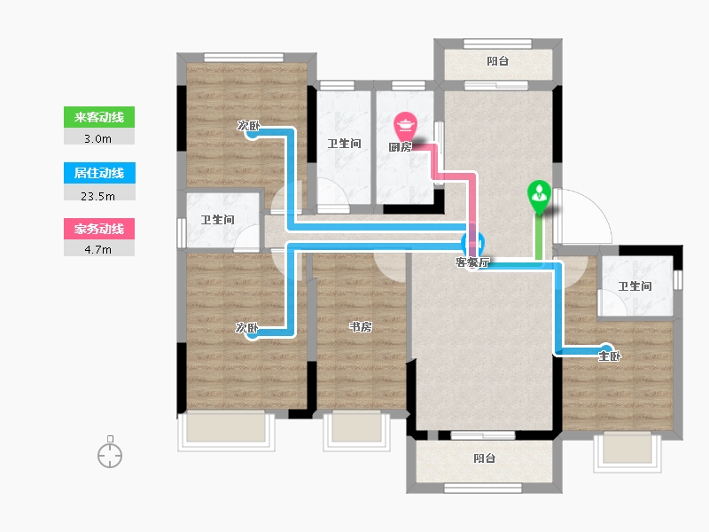 湖北省-武汉市-鹏湖湾-101.17-户型库-动静线