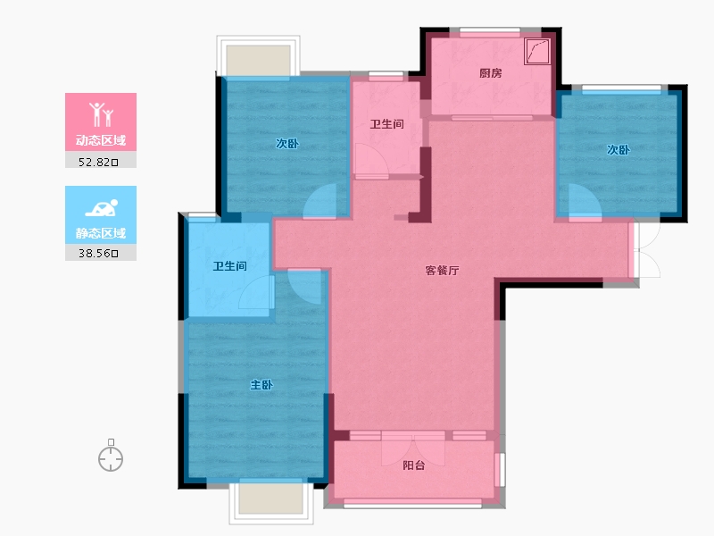 湖北省-武汉市-德雅国际城-81.60-户型库-动静分区