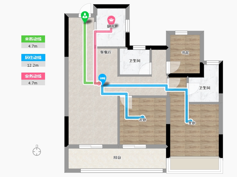 浙江省-温州市-龙光玖誉湾-72.00-户型库-动静线