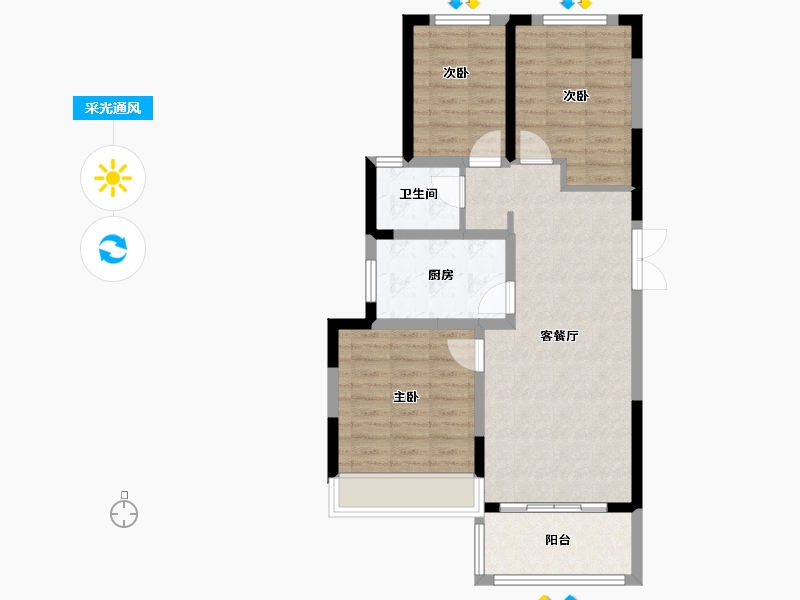 河南省-郑州市-泰宏建业国际城-81.00-户型库-采光通风