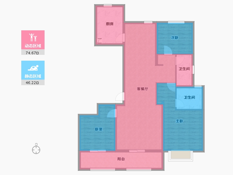 陕西省-咸阳市-林凯溢金湾-108.00-户型库-动静分区