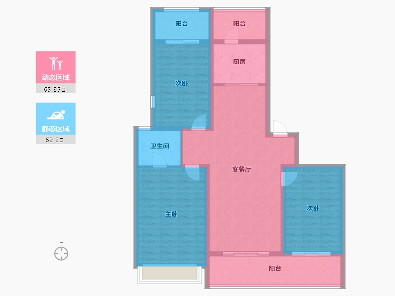 陕西省-西安市-龙湖景粼天序-115.06-户型库-动静分区