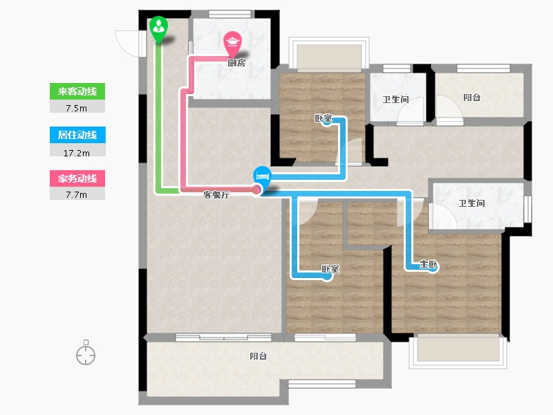 湖南省-长沙市-南崇九颂江山印-103.20-户型库-动静线