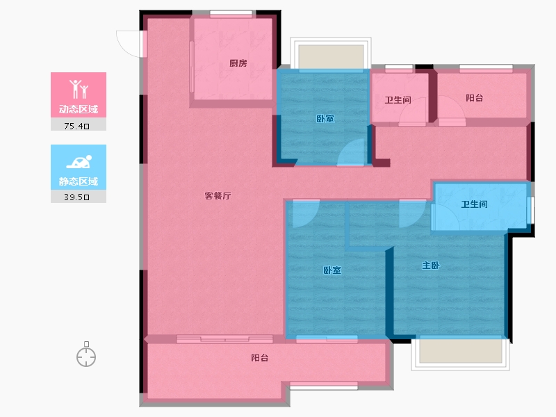 湖南省-长沙市-南崇九颂江山印-103.20-户型库-动静分区