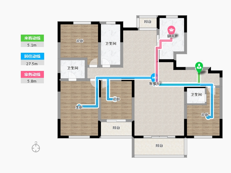 陕西省-西安市-滋水朝阳-146.40-户型库-动静线