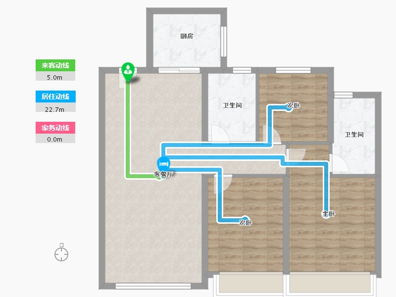 陕西省-西安市-绿城西安全运村-87.20-户型库-动静线