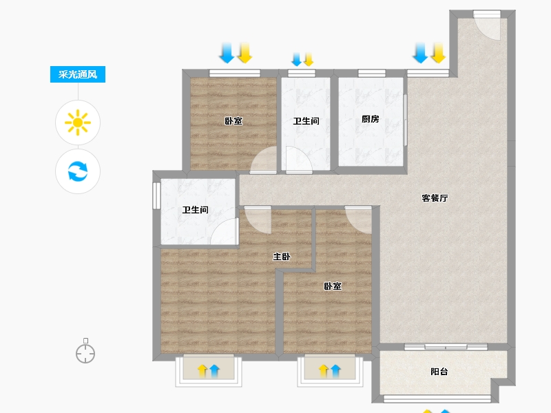 甘肃省-兰州市-兰州万达城-100.00-户型库-采光通风