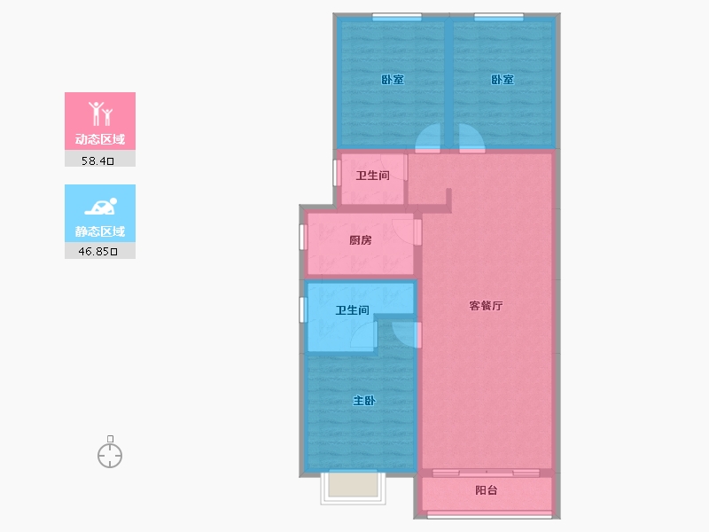 甘肃省-兰州市-中车共享城-94.00-户型库-动静分区