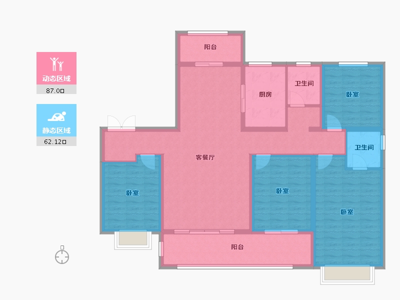 山东省-潍坊市-中南熙悦-134.40-户型库-动静分区