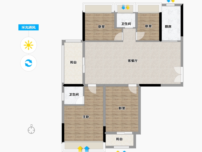 贵州省-贵阳市-天一观山阅-120.00-户型库-采光通风