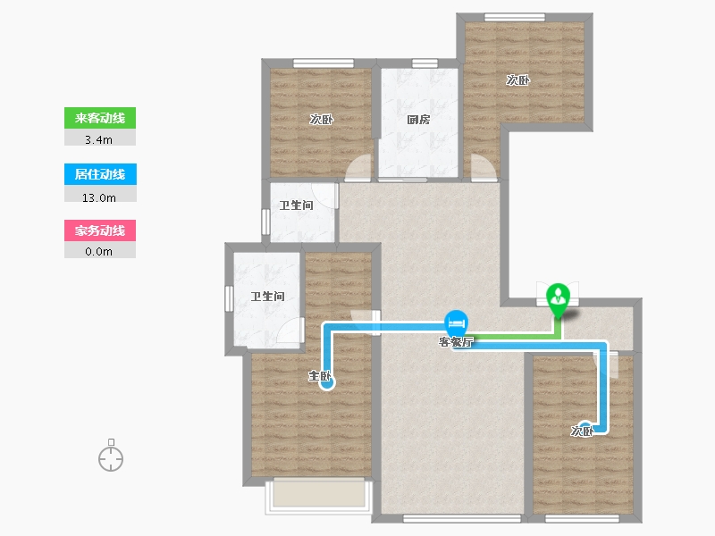 陕西省-西安市-绿城西安全运村-114.40-户型库-动静线