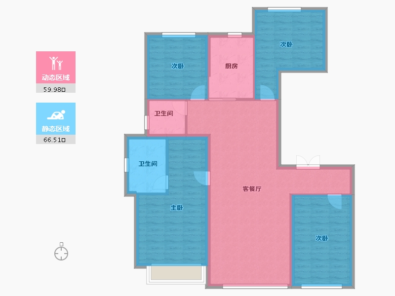 陕西省-西安市-绿城西安全运村-114.40-户型库-动静分区