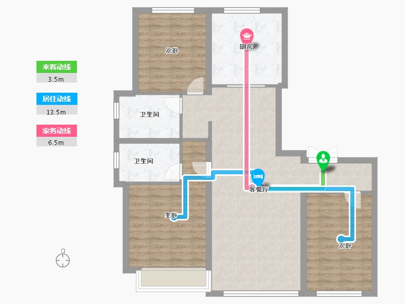 陕西省-西安市-绿城西安全运村-100.00-户型库-动静线