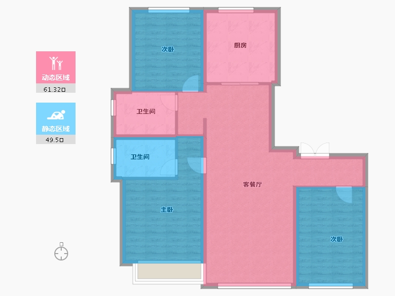 陕西省-西安市-绿城西安全运村-100.00-户型库-动静分区