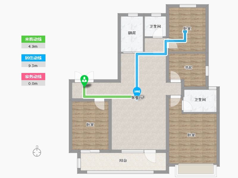 山东省-潍坊市-中南保利樾府-110.40-户型库-动静线