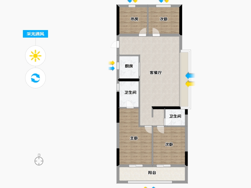 浙江省-温州市-九玥府-94.40-户型库-采光通风