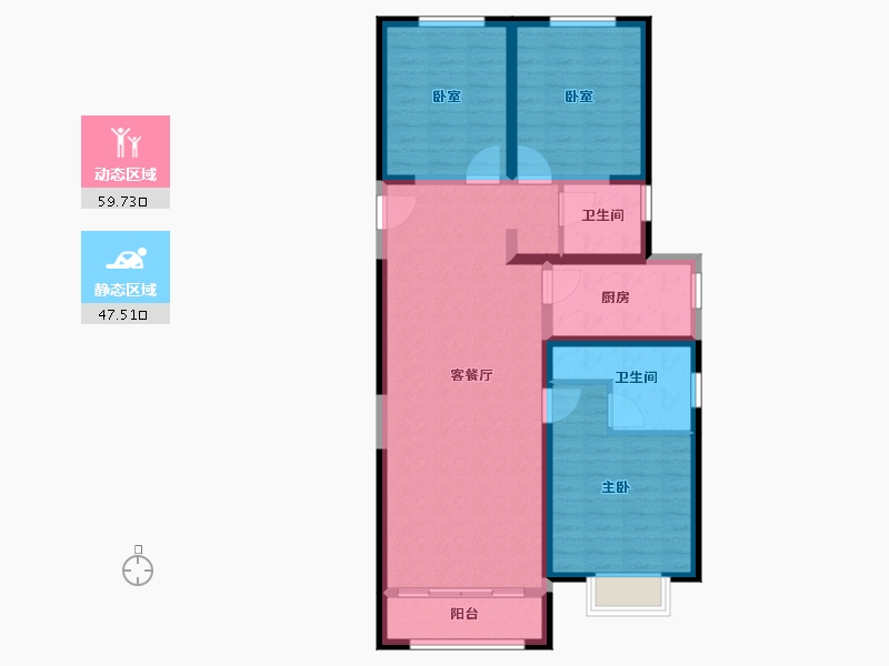 甘肃省-兰州市-中车共享城-96.00-户型库-动静分区