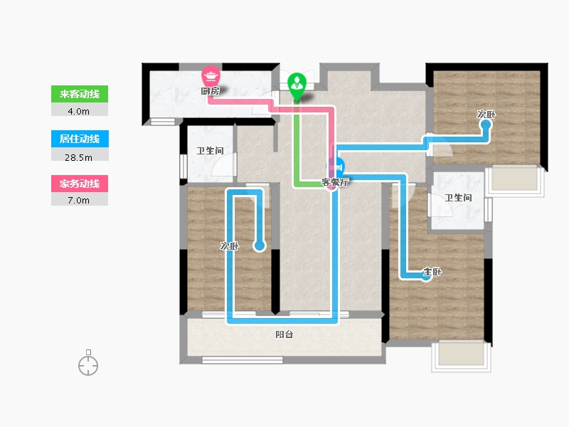 陕西省-西安市-御锦城澜轩-91.39-户型库-动静线