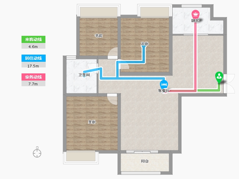 陕西省-西安市-白桦林溪-111.03-户型库-动静线