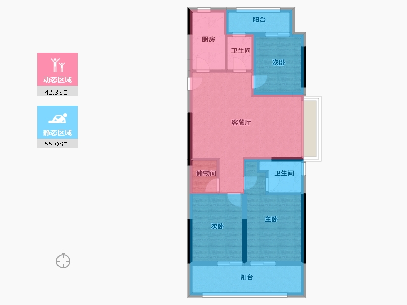 浙江省-温州市-温州未来之城-86.40-户型库-动静分区