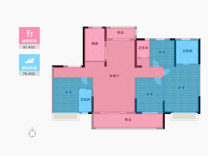 山东省-潍坊市-碧桂园凤翔府-155.19-户型库-动静分区