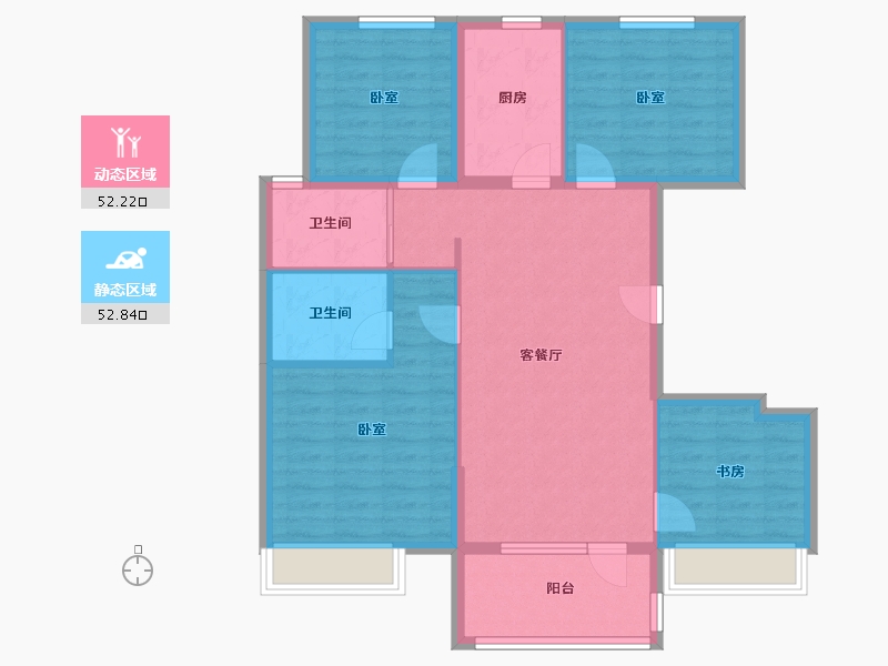 山东省-潍坊市-碧桂园凤翔府-94.40-户型库-动静分区